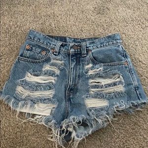 Levi’s distressed 560 shorts